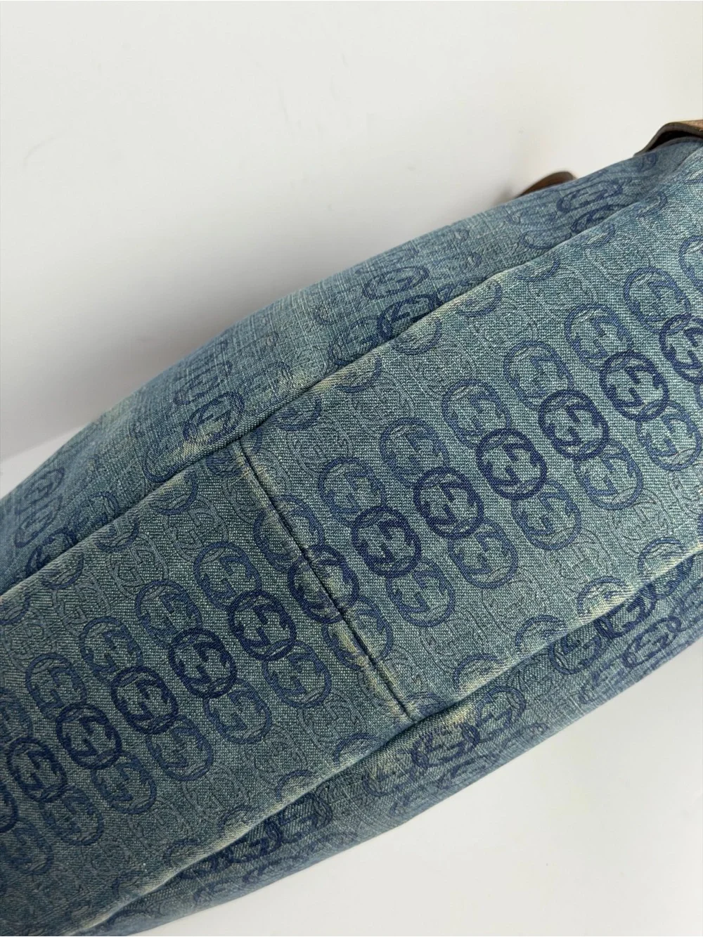 Gucci GG Monogram Denim Abbey Hobo Bag
